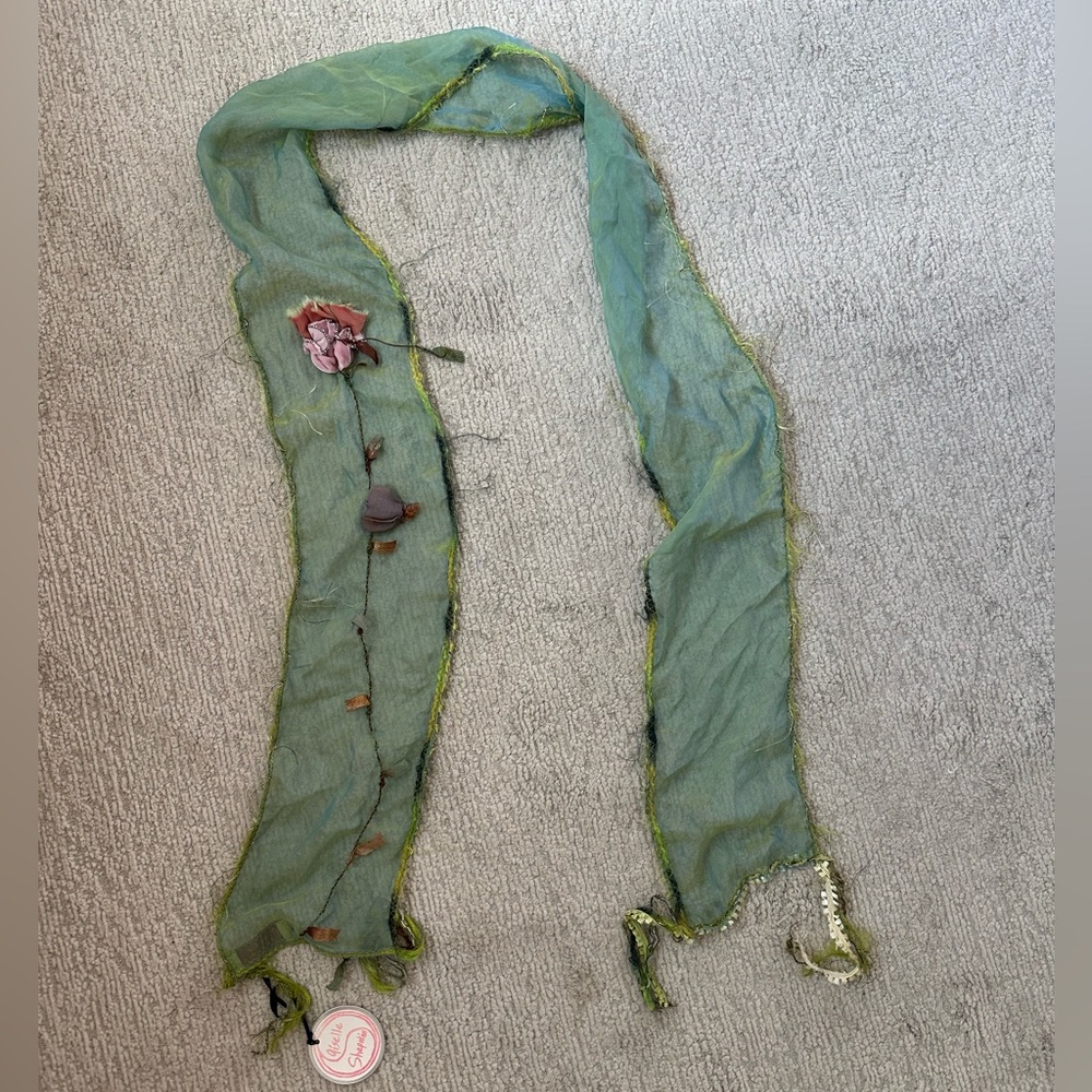 Green Floral Women's Scarf